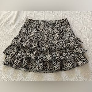 Shein Ruffled Cheetah Print Mini Skirt